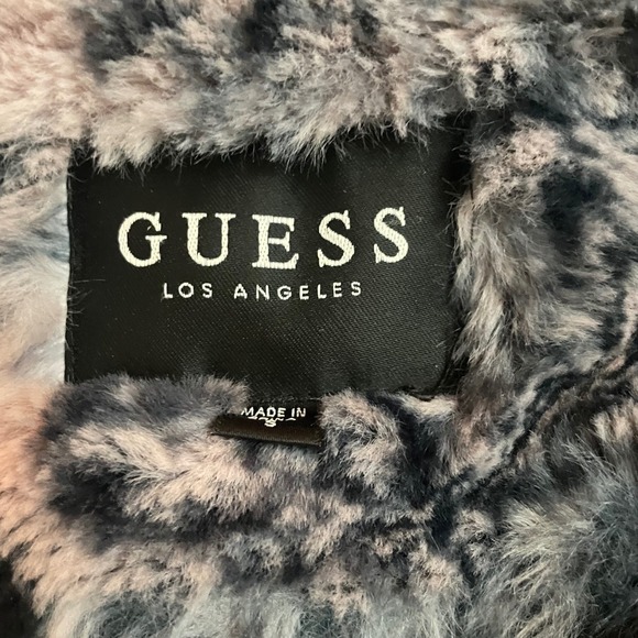 Guess Los Angeles Faux Fur Coat Pink Animal Cheetah Print Womens Outerwear Small - Picture 4 of 9